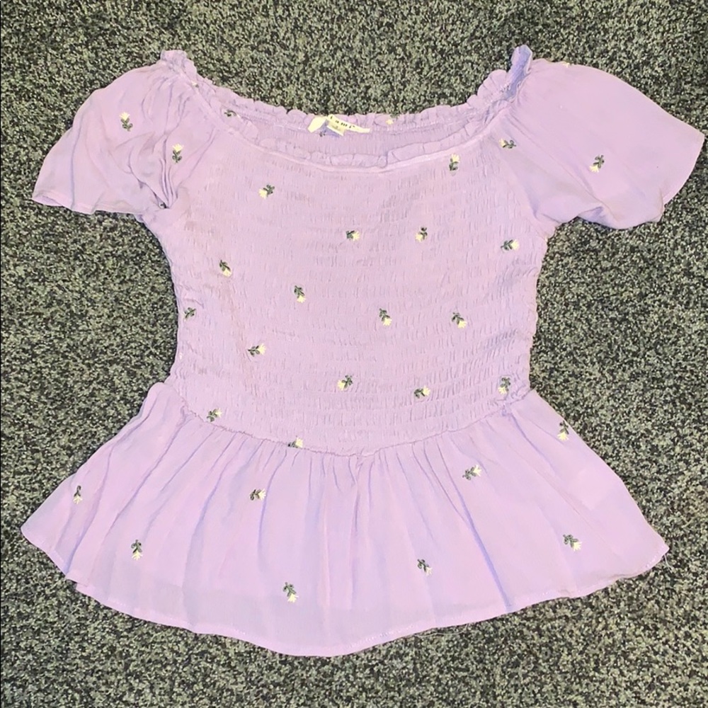 Lavender Floral Top